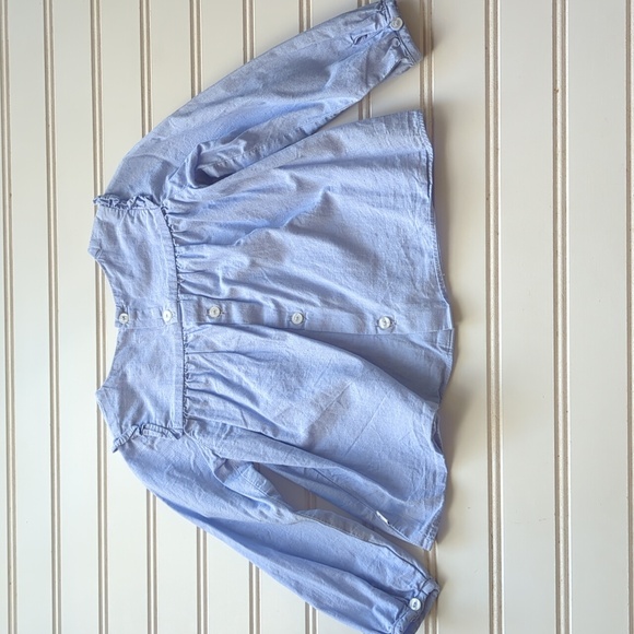 Jacadi Soft Blue Long Sleeve Blouse - Picture 3 of 4